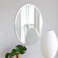 Oval Frameless 36-inch Beveled Bathroom Bedroom...