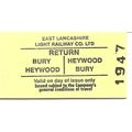 East Lancashire Railway Edmondson Ticket - Heyw...