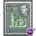 St Vincent 1938 SG152 2d Grey & Blue Mounted Mint.