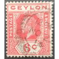 Ceylon: 1912-25 6c scarlet (shades) SG309 used