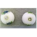 White Floral Glass Crystal 8mm Stud Earrings 1