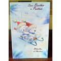 Cute Christmas Cards -Brother & Partner - Glitt...