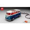 RARE KEY CHAIN BLUE VW SAMBA BUS MINIBUS 21 WIN...