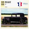 Collectors Club card. Classic Cars. Peugeot 201