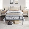 Twin Size Traditional Powder Coated Slatted Met...