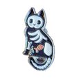 Skeleton Cat Enamel Pin Badge Cartoon Style Lap...
