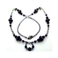 Art Glass Amethyst Beaded Gemstone Necklace