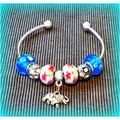Elephant Charm European Beads Silver Plated Bra...