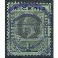 Nigeria 1914 SG8 1/- Black & Blue-Grey White Ba...