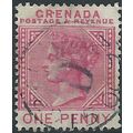 Grenada 1887 SG40 1d Carmine Fine Used.. .