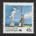 AUSTRALIA 1988 LIVING TOGETHER CARTOONS 45c HEA...