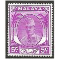 Kelantan 1952 SG65 5c Bright Purple Mounted Min...