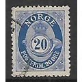 NORWAY 1893 POST HORN TYPE D 20 ORE BLUE SG 144...