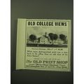 1950 The Old Print Shop Ad - Old College Views Harvard College, 1830