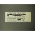 1957 York Archery Ad - Unconditionally guaranteed