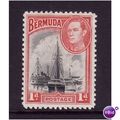 BERMUDA 1938 1d BLACK & RED J W CLISE SCHOONER ...