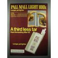 1980 Pall Mall Light 100's Cigarette Ad- Third Less Tar