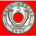 INDIA WARTIME (1939-1945): EAST AFRICA ★ 5 CENT...
