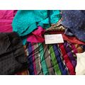 S14 100% Silk Scrap Fabric Lot Material Reclaim...