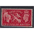 GB 1951 KGV1 2 1/2d Scarlet Festival Britain SG...