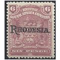 Rhodesia 1909 SG106 6d Reddish Purple Mounted M...