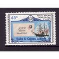 TURKS AND CAICOS IS 1979 45c PADDLE STEAMER & P...