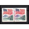 Used 2280 25c U.S. Flag Very Fine Pair PA1045