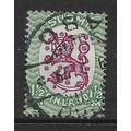 FINLAND 1917 STANDING LION 1 1/2M PURPLE & GREE...