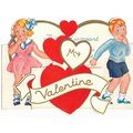 VINTAGE ' VALENTINE ' MY VALENTINE card 1930s