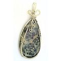 Leopard Skin Jasper Nickel Silver Wire Wrap Gem...