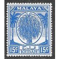 KEDAH MALAYA 1950 KG6 15c SG83 83 SG ULTRAMARIN...