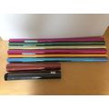 8 rolls of cellophane blue, pink, red, gold, am...