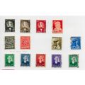 NORWAY 1945 1946 USED SELECTION 13 STAMPS RED C...