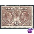 Cayman Islands 1932.SG84 1/4d Brown Mounted Mint.