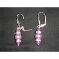 Round mint & dark purple contrast crystal lever...