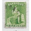 BARBADOS 1875 HALF PENNY BRIGHT GREEN USED SG67...