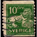Sverige Sweden 1921 Lion 10ore Used Stamp.