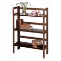 3-Shelf Stackable Folding Bookcase in Distresse...