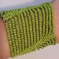 Green Beaded Stretch Bracelet