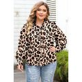 Leopard Flora Print Plus Size Shirt