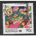 AUS 1988 90c 'LIVING TOGETHER - BANKING' FINE U...
