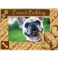 French Bulldog w Paws Engraved Wood Picture Fra...