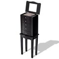 Black Wood 5-Drawer Jewelry Chest Storage Chest...