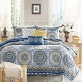 Queen size 6-Piece Coverlet Quilt Set in Blue F...