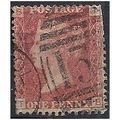 1858 SG43 1d Red Plate 197 Good Used Check Lett...