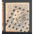 Belgium stamps 1869 - SG 51b - 20c blue Leopold...
