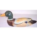 Vintage Solid Wood Hand Painted Drake Mallard D...