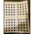 4740, Global Earth Press Sheet of Four Panes of...