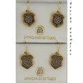 Damascene Gold Star of Redemption Drop Earrings...