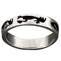 Sterling Silver Tribal Symbol 4mm Band Ring.